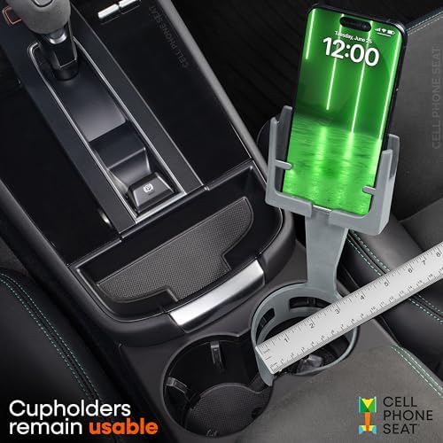 Smartphone Mounts for Cars or Trucks Made in USA by Cell Phone Seat, Universal Fit Including iPhone, Samsung, Android Cellphones, Wolf Gray Color, Hands-Free Compliant Cradle – Enhanced Compatibility and Speed