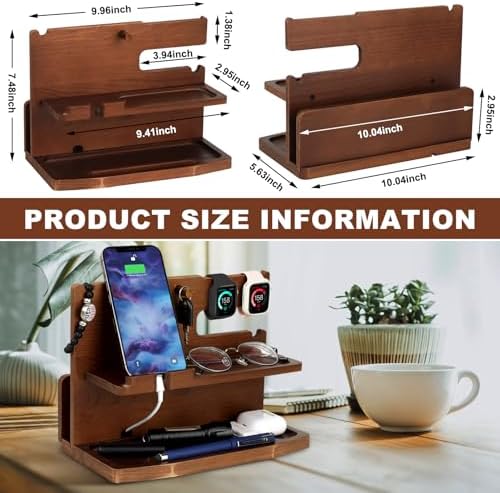 Premium 3-in-1 Wooden Charging Stand for i Phone 16/15/14/13/12 & Apple Watch – Ultimate Nightstand Organizer for Men – Ideal Gift for Dad, Husband, Boyfriend, or Son – Enhanced Speed & Compatibility with Air Pods – Perfect for Father’s Day, Anniversaries & Holidays – Stylish & Functional i Phone Charger Station for All Apple Devices – A Must-Have Tech Accessory for the Modern Man – Elevate Your Gifting with This Unique Natural Wood Design – Effortlessly Charge Your i Phone, Apple Watch, and Air Pods in One Sleek Station – Standby Mode Convenience Meets Aesthetic Appeal – Perfect for Home or Office Use – Impress Your Loved Ones with a Thoughtful and Practical Gift that Combines Style and Utility – The Go-To Choice for Apple Enthusiasts Seeking Quality & Performance in Charging Solutions.