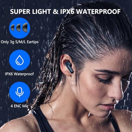 Advanced Bluetooth 5.4 Wireless Earbuds with LED Charging Case – Ultra-Lightweight, IPX6 Waterproof Design Featuring 42 Hours of Deep Bass Sound for Dynamic Audio Experiences on i Phone & Android Devices