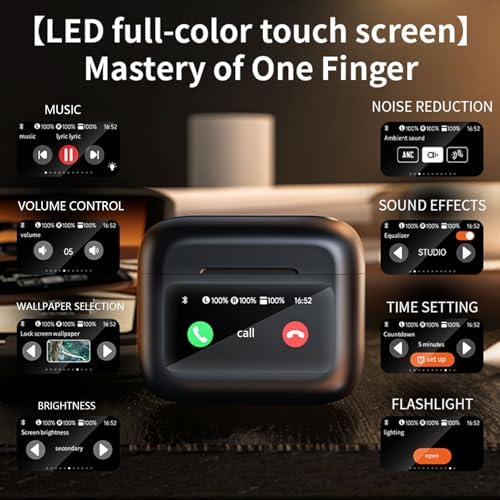 Revolutionize Your Listening Experience with Advanced Touch Control Wireless Earbuds Featuring Leading Active Noise Cancellation – Perfect for i Phone & Android Users – Ergonomic Sports Design for Ultimate Comfort and Secure Fit – Extended Battery Life with Rapid Charging for On-the-Go Convenience