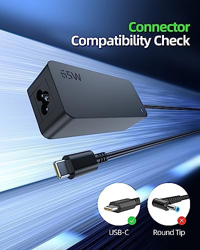 Lenovo Think Pad USB-C Fast Charger – 65 W Ultra-Fast Laptop Adapter with 10 ft Cord for Enhanced Charging Compatibility | UL-Certified Safety | Ideal for Think Pad T-Series, Yoga 6/7/9, X1 Carbon (Gen 7-10) and More | Premium Build, Reliable Connection, and 360-Day Quality Guarantee