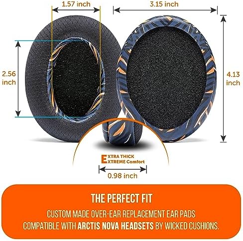 Upgrade Your Arctis Nova Experience with WC Freeze Cooling Gel Earpads – Optimal Comfort and Enhanced Sound Isolation for Pro Wired, Nova 7, 5, 4, 3, 1 Headsets – Designed by Wicked Cushions | Black | Superior Hybrid Fabric Technology for Long Gaming Sessions