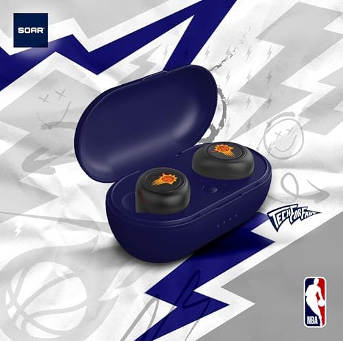 SOAR NBA True Wireless Earbuds V.2 – Elevate Your Audio Experience with State-of-the-Art Bluetooth 5.0, Exceptional Sound Quality, and Official NBA Branding for Ultimate Fan Engagement, Designed for Comfort and Hands-Free Convenience