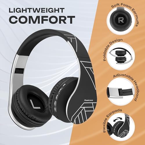 Experience the Ultimate in Comfort and Sound with Power Locus Stylish Purple & White Wireless Over-Ear Headphones – Hi-Fi Stereo Quality, Foldable Design for Travel, 12-Hour Battery Life, and Built-In Microphone for Hands-Free Calls – Perfectly Compatible with i Phone, Samsung, and LG Devices