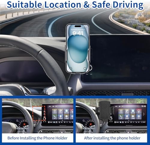 Car Phone Mount Fit for Honda HR-V 2023 2024 2025 Phone Holder Navigation, for HRV Cellphone Mobile Cradle Auto Accessories Bracket Anti-Shake, 360 Degree Rotation, Compatible for All Cell Phones – Enhanced Compatibility and Speed