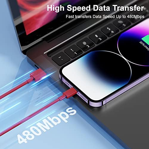 3 Pack of 10-Foot Apple MFi Certified Lightning Cables – Durable USB Charger for i Phone Models 14, 13, 12 Pro/Pro Max, XR, X, 8, 7, 6, 5 Plus, SE – Fast Charging & Extended Reach for Home and Office Use