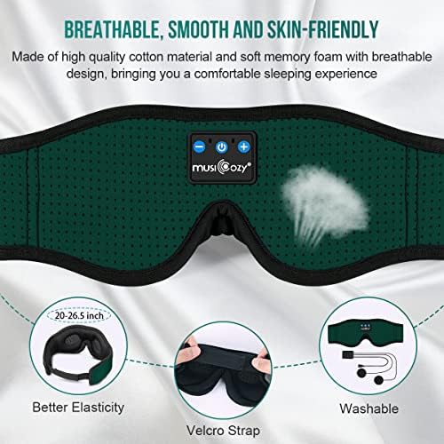 Ultimate Bluetooth Sleep Mask with High-Definition Sound: Perfect for Side Sleepers Seeking Unmatched Comfort and Entertainment – Experience Enhanced Connectivity, Crisp Audio, and Stylish Relaxation for Restful Nights and Mindful Moments – Ideal Gift for Music Lovers and Meditative Souls