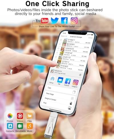 Unleash Your Digital Freedom with the SCICNCE 512 GB Flash Drive: Effortless Plug and Play Memory Stick for i Phone, i Pad, Android, and PC – Ultimate Storage Solution for Photos, Videos, and Documents in Sleek Metal Silver Design – Fast Transfers, No App Required, Perfect for On-the-Go Backup