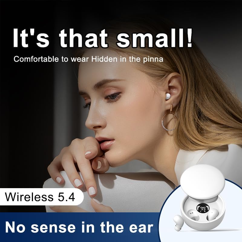 Beige Ergonomic Mini Bluetooth Earbuds – Premium Sound Quality, Hassle-Free Auto Pairing, and IPX5 Waterproof for Active Lifestyles with Ultimate Comfort and Portability