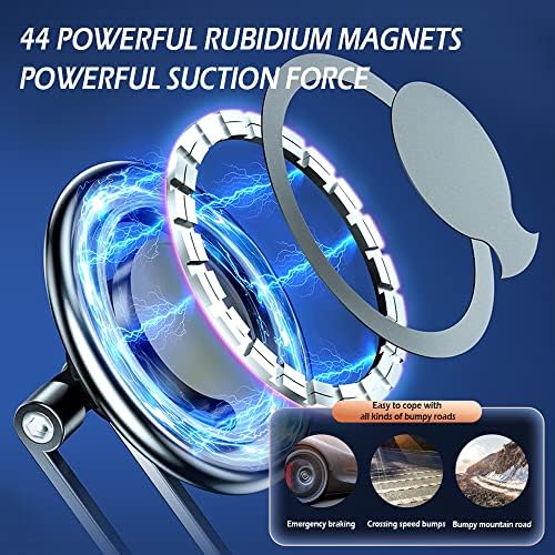 Salior Universal Magnetic Phone Holder for Car – 48 N50 Super Strong Magnets, 360-Degree Adjustable Mount for Ultimate Viewing Flexibility, Sleek Black Design, Effortless One-Handed Operation, Compatible with All Smartphones for Enhanced Driving Safety and Convenience