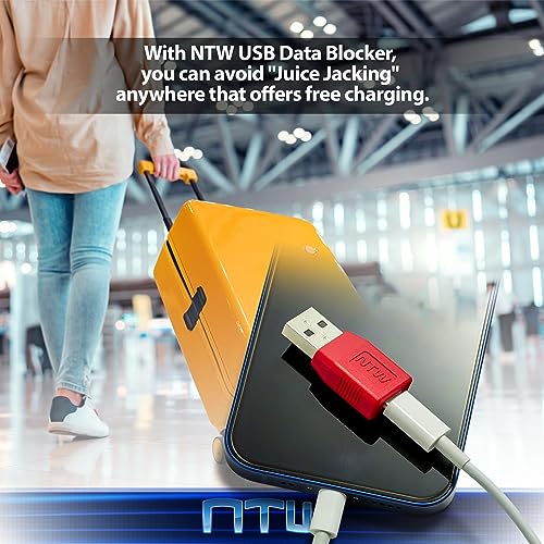 Secure Your Charging: NTW USB-A to USB-C Data Blocker – Essential Juice Jacking Protection Adapter (5 Pack) for Safe Power Transfer, Compatible with Smartphones and Laptops, Portable Design for Travel and Daily Use