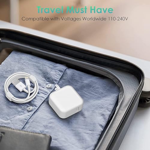 Ultimate 10-Foot Fast Charging Duo for i Pad & i Phone – Dual 12 W Foldable Travel Chargers with Extra Long USB to Lightning Cables – Perfect for Travelers Seeking Enhanced Compatibility and Portability