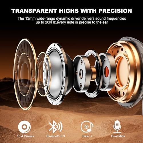 Premium Bluetooth Wireless Earbuds 2024 – 50-Hour Playtime with Deep Bass and Waterproof Design – Built-in Microphone for Clear Calls – Universal Compatibility with Android, i Phone, and Samsung Devices (White) – Transform Your Listening Experience with Exceptional Sound Quality and Comfort