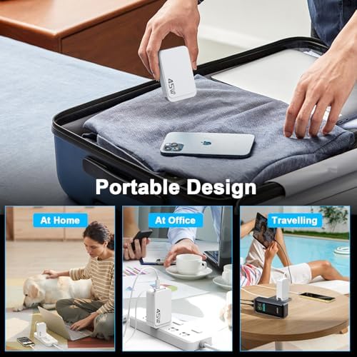 45 W Retractable Wall Charger with Type-C Cable – Fast USB-C Power Delivery for i Phone 16/15 Pro Max, i Pad Pro, Galaxy, and Pixel – Compact Travel Charger with Foldable Plug for Tangle-Free Convenience and Enhanced Compatibility