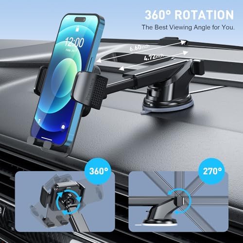 TEKING Advanced Car Phone Holder with Reinforced Metal Hook – Universal Air Vent Mount for i Phone 15/14/13/12 Pro Max & Samsung S24 Ultra – Sleek Translucent Design for Enhanced Aesthetics & Secure Smartphone Fit (120-75 mm) – Effortless Tool-Free Installation & Ultimate Hands-Free Convenience