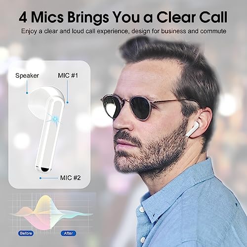 Elevate Your Audio Experience with OYIB Bluetooth 5.3 Wireless Earbuds – Advanced Noise Cancelling Earphones Featuring 4-Mic Clarity, Touch Control, and IPX7 Waterproof Design for Enhanced Workout Performance – LED Battery Display for Real-Time Monitoring and Effortless Connectivity