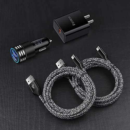 Ultra-Fast Android C Type USB C Car Charger for Samsung Galaxy S25 Ultra – 3.4 A Quick Charge Adapter with 3 FT Coiled Cable for Seamless Connectivity on the Go – Compact, Durable, and Perfect for Road Trips and Daily Commutes