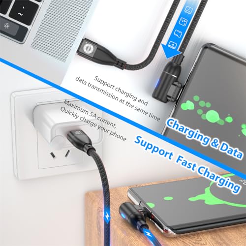 Versatile 6-in-1 Magnetic Charging Cable – Fast Charging USB C and Micro Charger for Mac Book Pro, Android, and Samsung Devices – Durable 6 FT Nylon Braided Cord for Enhanced Speed and Secure Connection – Ideal for Home, Office, and Travel Use