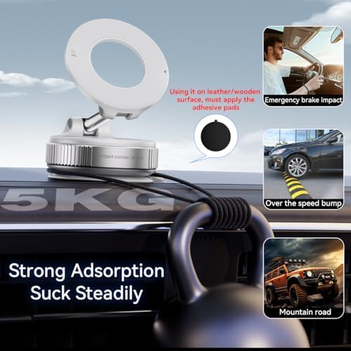 Revolutionary Electric Vacuum Suction Car Phone Holder – 360° Rotating Magnetic Mount for Ultimate Flexibility – Adjustable Stand for i Phone 12-16 Series – Unmatched Stability with Strong Suction for Safe Driving and Navigation – Hands-Free Convenience for Every Journey