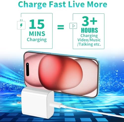 Rapid 20 W USB-C Wall Charger Duo for i Phone 14 & More – Stuffcool MFi Certified 6 FT Type C to Lightning Cable Included – Compact Fast Charging Power Adapter for Swift Device Recharging & Ultimate Safety Features