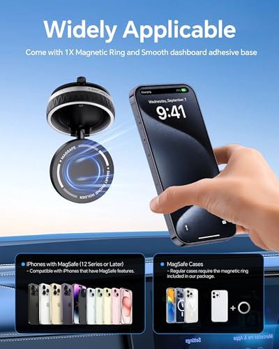 Ultimate 360° Rotating Magnetic Phone Holder – Versatile Suction Cup Mount for Smooth Surfaces, Gym, Bathroom & More – Compatible with i Phone 16/15/14/13 – Enhanced Stability & Hands-Free Convenience for Everyday Use