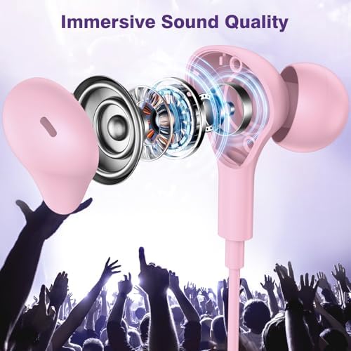 Magnetic USB C Earbuds for Samsung Galaxy S24 Ultra, S23 FE, S22, S21, A54, A53 & i Phone 16, 15 Pro Max – Noise Isolating Wired Headphones with Microphone and Volume Control for Enhanced Audio Experience – Perfect for Music Lovers and Professionals