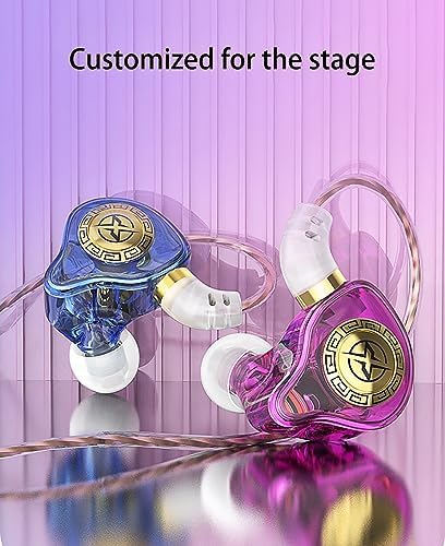 FEDAI X1 Premium Wired Earbuds with Microphone – High-Fidelity In-Ear Monitors for Gaming & Sports – Comfortable Earfins for Optimal Fit, Crystal Clear Sound, 3.5 mm Compatibility for PC and Mobile – Stylish Blue Design Perfect for Daily Use