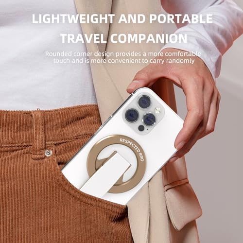 Revolutionary Dual-Function Magnetic Phone Grip & Kickstand – Ultimate 2-in-1 Holder with Adjustable Silicone Finger Strap for i Phones, Androids & More (Vibrant Orange) – Exceptional Stability, Ergonomic Comfort & Versatile Viewing Angles