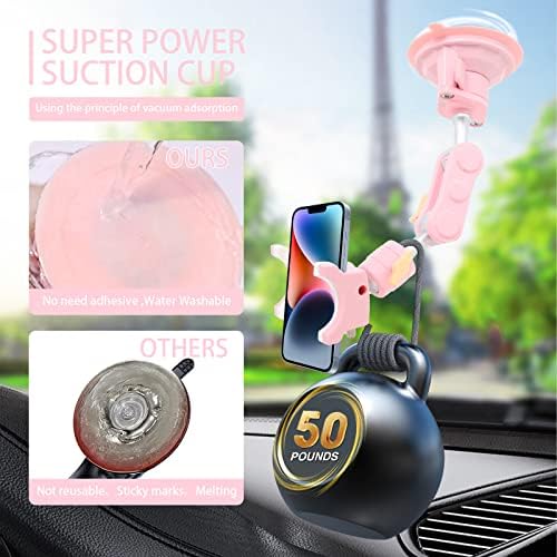 Universal 360° Rotating Suction Cup Phone Mount for Car – Adjustable Dashboard Holder for Enhanced Navigation & Safety (Black) – Optimized for All Smartphone Models