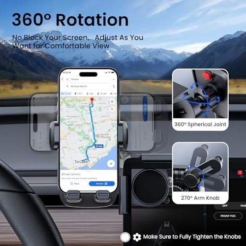 ORNARTO Tesla Phone Mount – Ultimate 360° Rotatable Holder for Model Y & 3 | No Residue or Screen Damage | Universal Fit for All Smartphones | Enhanced Overload Protection & Anti-Slip Grip | Perfect Car Accessory for Seamless Navigation & Hands-Free Calls