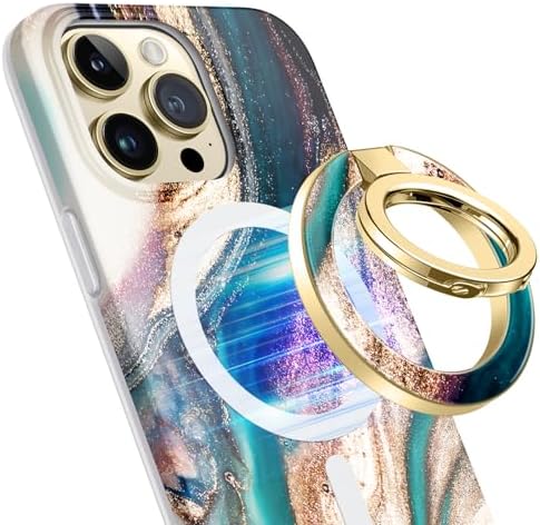 GVIEWIN Magnetic Phone Ring Holder, Compatible with MagSafe Phone Grip with Adjustable Stand, Magnet Phone Ring Kickstand for iPhone 16 Pro Max/Plus/15/14/13/12 Series/Other Phones (Purple) – Enhanced Compatibility and Speed