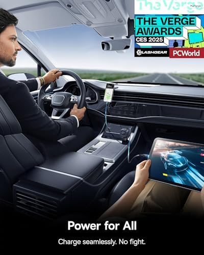 Baseus 163 W Retractable Car Charger – Ultimate Fast Charging Solution with Dual USB-C Cables for i Phone 16/15/14 Pro Max & Samsung Galaxy S25 Ultra – Compact Design, Enhanced Speed & Universal Compatibility for All Devices