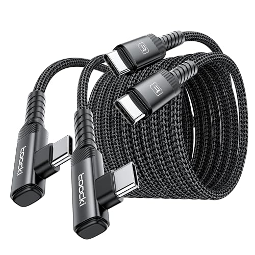 10 ft USB C to USB C Charger Cable (2-Pack) – 60 W Fast Charging Type C Cord with Right Angle Connector for i Phone 16, 15 Pro Max/Plus, Mac Book Air, Samsung S23 Ultra/S22, Note 20 – Superior Durability & Enhanced Ergonomics for Optimal Device Performance