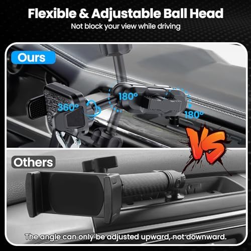 Kaishengyuan Premium Metal Phone Mount for 2019+ Ram Trucks – Durable Adjustable Dash Holder for Dodge RAM 1500/2500/3500 & TRX Models, 360° Rotatable Smartphone Stand for Ultimate Hands-Free Navigation & Safe Driving, Effortless Tool-Free Installation for All Smartphone Compatibility, Elevate Your Driving Experience with Enhanced Aesthetics and Functionality