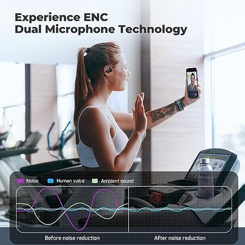 Experience Unmatched Sound Clarity with Open Ear True Wireless Earbuds – Advanced Noise Cancellation, Enhanced Bass, and 60 Hours Playtime – Perfect for Active Lifestyles and Outdoor Adventures – Bluetooth 5.3 Connectivity with LED Power Display and IPX5 Water Resistance for Ultimate Durability – Ideal for Running, Work, and Everyday Use