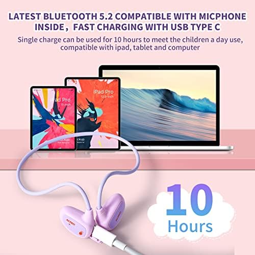 Safe and Comfortable Open Ear Bluetooth Headphones for Kids – Lightweight Wireless Earbuds with Built-in Mic, Navy Blue – Ideal for Learning, Play, and Enhanced Device Compatibility