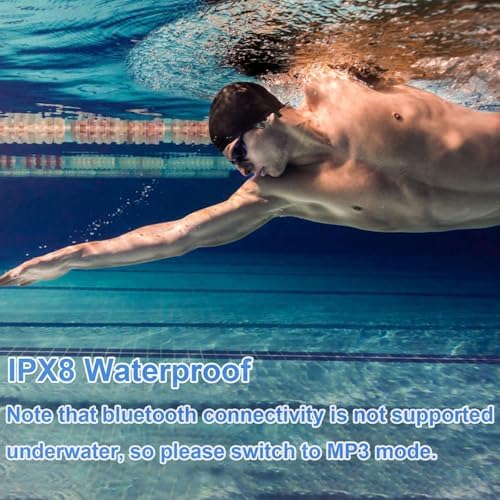 Unleash Your Underwater Soundtrack: Advanced Bluetooth 5.3 Bone Conduction Headphones with IP68 Waterproof Rating and 32 GB MP3 Player – Ultra-Light Open Ear Design for 12-Hour Playtime, Ideal for Swimming and Safety Enthusiasts