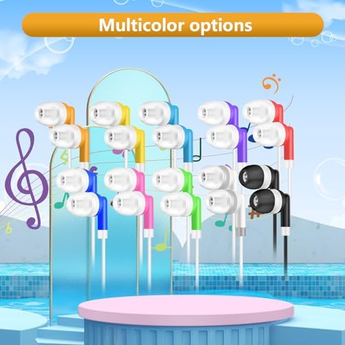 Transform Your Classroom Audio with 50 Pack Kids Earbuds – Vibrant Wired Headphones in 10 Colors for Enhanced Learning on Chromebooks, Laptops & PCs – Durable, Comfortable In-Ear Design Perfect for Group Activities, Audiobooks & Student Engagement