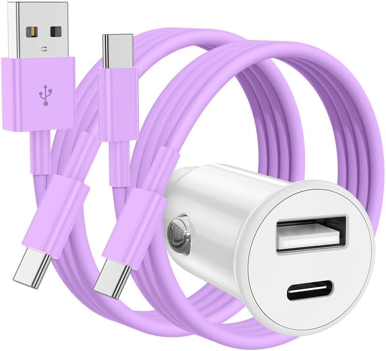 High-Power USB C Car Charger for i Phone 16 & 15 Series – 40 W Dual Port Fast Charging Adapter with 3 FT USB-C to C & A to C Cables – Versatile Compatibility for i Pad, Samsung, and More – Compact Design for On-the-Go Convenience and Enhanced Safety Features