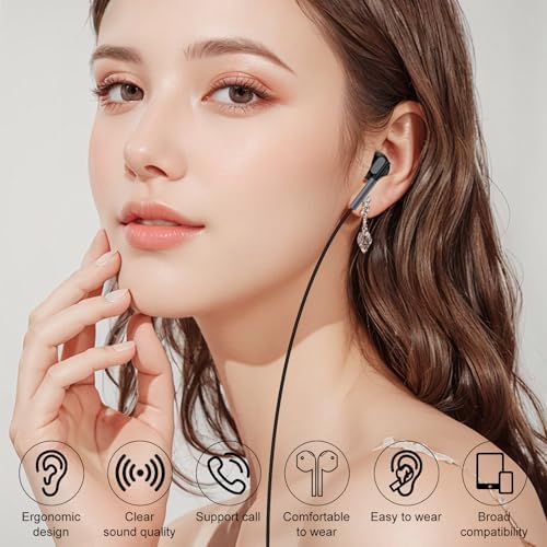 USB C Wired Earbuds for Galaxy S25/S24/S23, i Phone 16 & Pixel 9 a – Premium Hi-Fi In-Ear Headphones with Built-in Microphone for Seamless Connectivity, Lightweight Ergonomic Design for Ultimate Comfort, and Tangle-Free Durability for Everyday Use