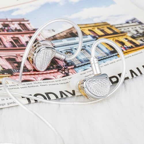 STA-K Elite Dual Driver In-Ear Monitors – Premium Wired Earbuds for Musicians and Audiophiles with Customizable Detachable Cable, Exceptional High Fidelity Sound Clarity, Ergonomic Comfort Design for Extended Use, Sleek Silver Aesthetic, Optimal Sound Isolation for Studio and Live Performance