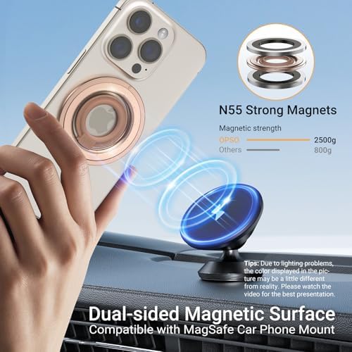 OPSO Mag Safe-Compatible Magnetic Phone Ring Holder – 360° Rotating Grip with Adjustable Kickstand for i Phone 16/15/14/13/12/Pro/Max & Universal Smartphones – Ergonomic Design for Enhanced Stability, Style, and Hands-Free Convenience