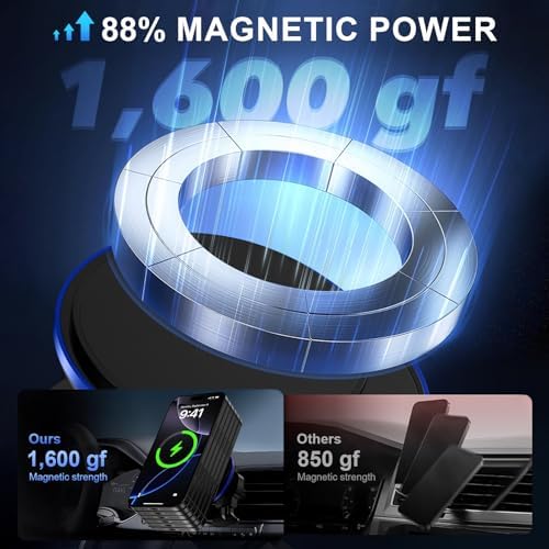 Revolutionary Magnetic Wireless Car Charger Mount for Samsung Galaxy S25 Ultra & i Phone 16 Series – 15 W Fast Charging Air Vent Holder with Enhanced Compatibility & One-Hand Operation for Effortless Navigation and Communication