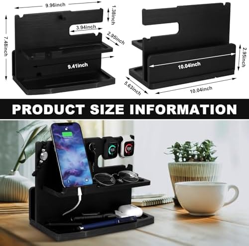 Premium 3-in-1 Wooden Charging Stand for i Phone 16/15/14/13/12 & Apple Watch – Ultimate Nightstand Organizer for Men – Ideal Gift for Dad, Husband, Boyfriend, or Son – Enhanced Speed & Compatibility with Air Pods – Perfect for Father’s Day, Anniversaries & Holidays – Stylish & Functional i Phone Charger Station for All Apple Devices – A Must-Have Tech Accessory for the Modern Man – Elevate Your Gifting with This Unique Natural Wood Design – Effortlessly Charge Your i Phone, Apple Watch, and Air Pods in One Sleek Station – Standby Mode Convenience Meets Aesthetic Appeal – Perfect for Home or Office Use – Impress Your Loved Ones with a Thoughtful and Practical Gift that Combines Style and Utility – The Go-To Choice for Apple Enthusiasts Seeking Quality & Performance in Charging Solutions.