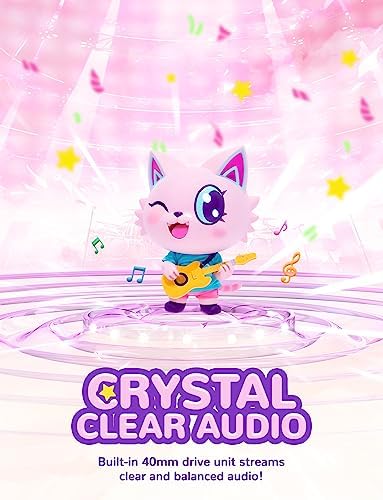 Colorful LED Cat Headphones for Kids – Safe 85 d B Volume Limit, USB-C Compatible, Perfect for Travel & Learning, Premium Stereo Sound for Tablets & i Pads, Durable & Stylish Design