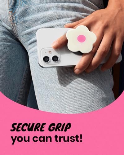 Coral Floral Daisy Phone Grip & Fidget Spinner – Mag Safe Compatible Lightweight Accessory for Enhanced Stability, Stress Relief, and Effortless One-Handed Use – Stylish and Durable Magnetic Stand for i Phone Users