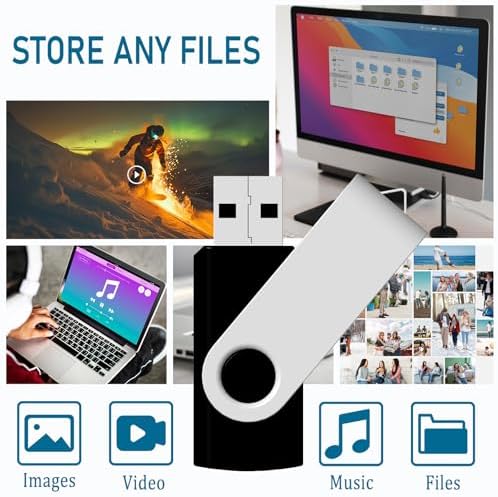 Maximize Your Storage Potential with the JBOS 10-Pack of 4 GB USB Flash Drives – Durable Swivel Design, Enhanced USB 2.0 Compatibility, Ideal for Documents & Multimedia, Sleek Black Finish with Label Sheets for Organization, Perfect for Students and Professionals