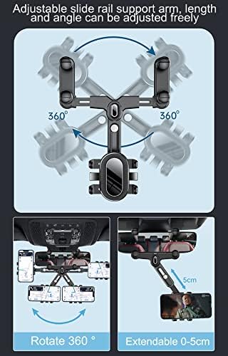 Revolutionary 360° Rotatable & Retractable Car Phone Holder – Adjustable Multifunctional Rearview Mirror Mount for All Mobile Devices with Secure Four-Clamp Design for Enhanced Safety and Convenience