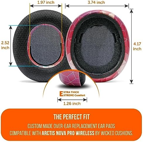 Experience Ultimate Comfort with WC Freeze Nova Pro Wireless Cooling Gel Earpads for Arctis Nova Pro – Exclusive 90’s Black Design, Enhanced Durability & Sound Isolation, Tailored Fit for Gamers Seeking Maximum Performance and Prolonged Play Sessions