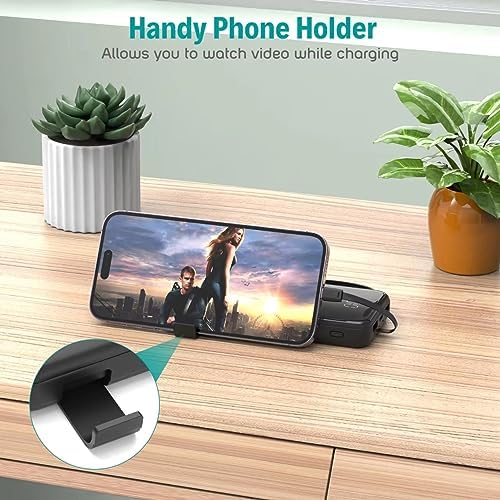 Slim 10,000 m Ah Portable Charger with Built-in Cables – High-Speed USB-C Power Bank for Travel | 5 Outputs & 3 Inputs, LED Display, Compatible with i Phone, Samsung, Pixel, LG & More – Essential Power Solution for On-the-Go Charging